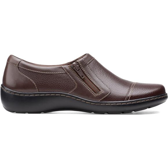 NWT Clarks womens Cora Giny Loafer, Dark Brown Tumbled/Smooth Lea, 10 US - Picture 3 of 5